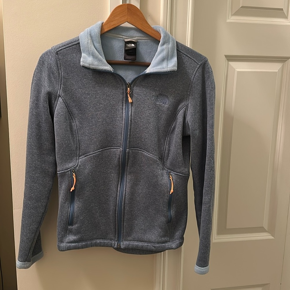 The North Face womens fleece gray jacket size M/M